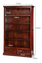 Buttercup Farm Jaipur Dark Mango Large Bookcase - Solid Mango Wood - L35 X W110 X H180 Cm - thumbnail 5