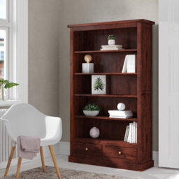 Buttercup Farm Jaipur Dark Mango Large Bookcase - Solid Mango Wood - L35 X W110 X H180 Cm - thumbnail 3