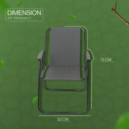 My Garden Outdoor Living My Garden Folding Chair Set Of 2 Fold Up Deck Chairs Heavy Duty 600D Polyester Fabric Easy To Carry Camping Chair Grey - thumbnail 8