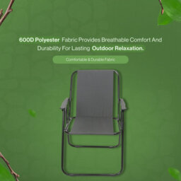My Garden Outdoor Living My Garden Folding Chair Set Of 2 Fold Up Deck Chairs Heavy Duty 600D Polyester Fabric Easy To Carry Camping Chair Grey - thumbnail 4