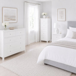 Core Products Nairn White 5 Drawer Tall Narrow Chest Of Drawers - Solid Wood Bedroom Storage 114.2 X 45 X 40Cm - thumbnail 9