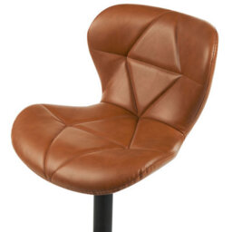 Beliani Set Of 2 Bar Chairs Valetta Faux Leather Swivel Golden Brown - thumbnail 8