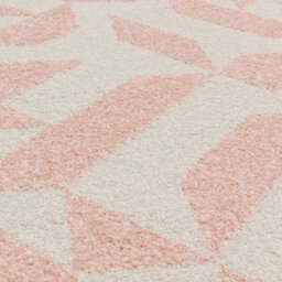 Pink Shapes Abstract Funky Modern Geometric Easy To Clean Rug For Dining Room-66 X 240Cm (Runner) - thumbnail 2