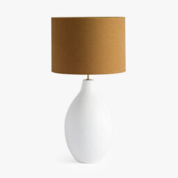 Wyld Haus Long Island Large Round Table Lamp With Ochre Linen Shade - thumbnail 3