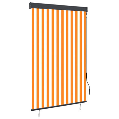 Berkfield Outdoor Roller Blind 120X250 Cm White And Orange - image 1