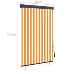 Berkfield Outdoor Roller Blind 120X250 Cm White And Orange - thumbnail 8