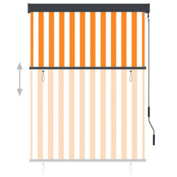 Berkfield Outdoor Roller Blind 120X250 Cm White And Orange - thumbnail 3