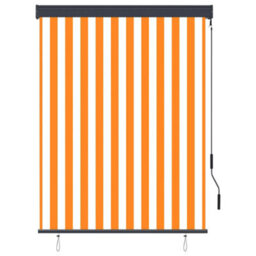 Berkfield Outdoor Roller Blind 120X250 Cm White And Orange - thumbnail 2