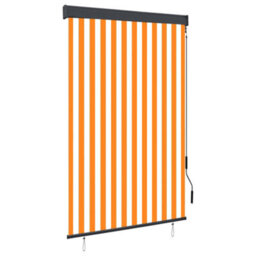 Berkfield Outdoor Roller Blind 120X250 Cm White And Orange - thumbnail 1