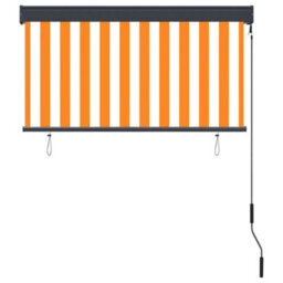 Berkfield Outdoor Roller Blind 120X250 Cm White And Orange - thumbnail 4