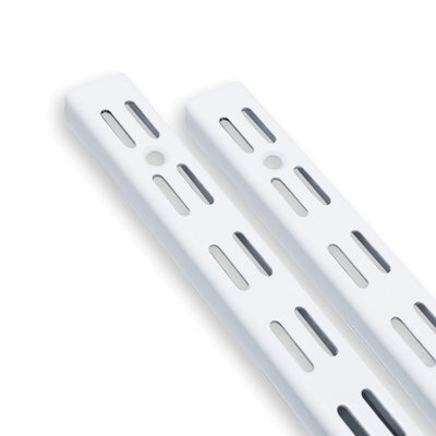 Mkgt 710mm Twin Slot Uprights - White Genuine 32mm Adjustable Wall Shelving System (Pack Of 2) - image 1