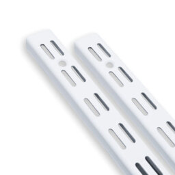 Mkgt 710mm Twin Slot Uprights - White Genuine 32mm Adjustable Wall Shelving System (Pack Of 2) - thumbnail 1
