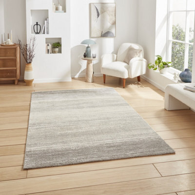 Grey Silver Plain 15mm Thick Modern Rug, Stain-Resistant Rug For Bedroom, Living Room, & Dining Room-120Cm X 170Cm - image 1