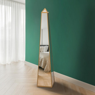 Mirroroutlet The Obelisk Gold Metal Edged Mirrored Ornament 150Cm X 30Cm X 30Cm - image 1