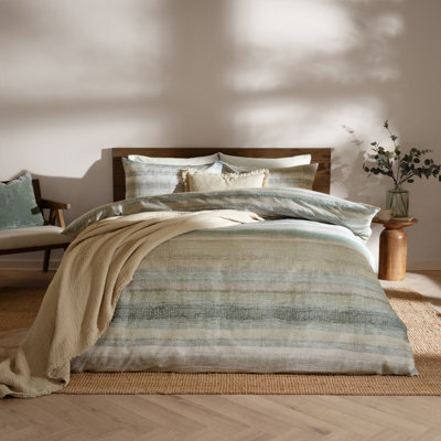 Yard Swift Brushed Cotton Duvet Sets, Eucalyptus, Super King - image 1