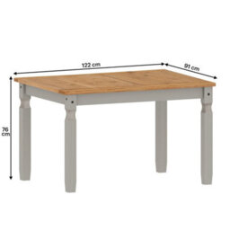 "Dining Table And 4 Chairs 4'0"" Set Pine Grey Solid Wood Wooden Kitchen" - thumbnail 2