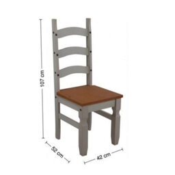 "Dining Table And 4 Chairs 4'0"" Set Pine Grey Solid Wood Wooden Kitchen" - thumbnail 3