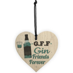Red Ocean Gin Friends Wooden Heart Sign Bar Pub Bbq Party Plaque Funny Novelty Drinking Birthday Gifts - thumbnail 5