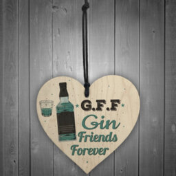 Red Ocean Gin Friends Wooden Heart Sign Bar Pub Bbq Party Plaque Funny Novelty Drinking Birthday Gifts - thumbnail 2