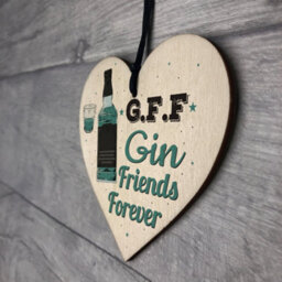 Red Ocean Gin Friends Wooden Heart Sign Bar Pub Bbq Party Plaque Funny Novelty Drinking Birthday Gifts - thumbnail 7