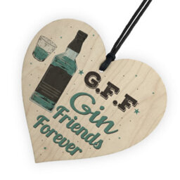 Red Ocean Gin Friends Wooden Heart Sign Bar Pub Bbq Party Plaque Funny Novelty Drinking Birthday Gifts - thumbnail 6