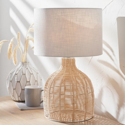 Pacific Lifestyle Natural Rattan Table Lamp With Shade - image 1