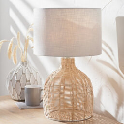 Pacific Lifestyle Natural Rattan Table Lamp With Shade