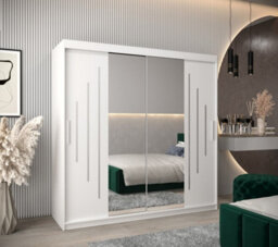 Arte York I Mirrored Sliding Door Wardrobe In  White 2000mm (H)2000mm (W) 620mm (D) - Stylish And Spacious Storage Solution - thumbnail 2