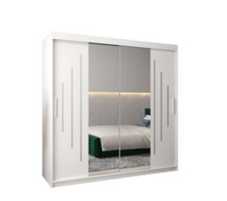 Arte York I Mirrored Sliding Door Wardrobe In  White 2000mm (H)2000mm (W) 620mm (D) - Stylish And Spacious Storage Solution