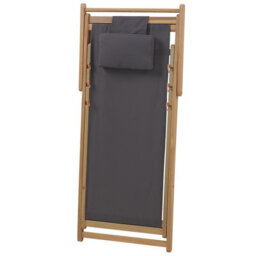 Beliani Folding Deck Chair Avellino Acacia Wood Grey - thumbnail 7