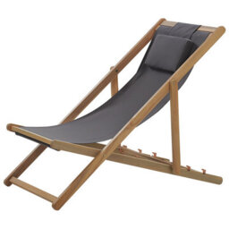 Beliani Folding Deck Chair Avellino Acacia Wood Grey - thumbnail 4