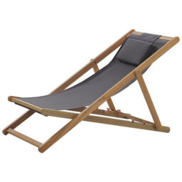 Beliani Folding Deck Chair Avellino Acacia Wood Grey - thumbnail 6