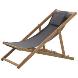 Beliani Folding Deck Chair Avellino Acacia Wood Grey - thumbnail 5