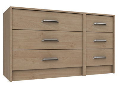 Hazlemere 3 Drawer Double Chest - Oak On Express Delivery And Ready Assembled - image 1