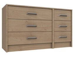Hazlemere 3 Drawer Double Chest - Oak On Express Delivery And Ready Assembled - thumbnail 1