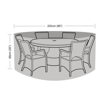 Primrose Round 6 Seater Furniture Set Cover 225Cm X 89Cm - Premium - Green - image 1