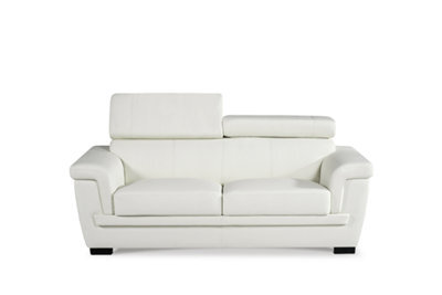 Genuine Leather White 2 Seater Sofa - image 1
