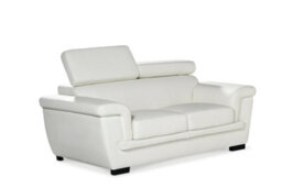 Genuine Leather White 2 Seater Sofa - thumbnail 4