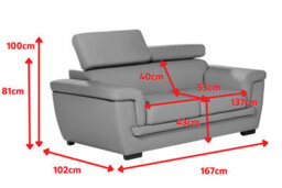 Genuine Leather White 2 Seater Sofa - thumbnail 6