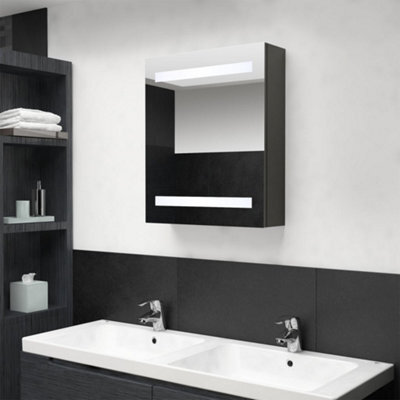 Berkfield Led Bathroom Mirror Cabinet Anthracite 50X14X60 Cm - image 1