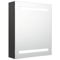 Berkfield Led Bathroom Mirror Cabinet Anthracite 50X14X60 Cm - thumbnail 2
