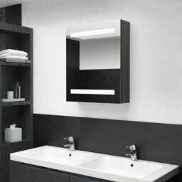 Berkfield Led Bathroom Mirror Cabinet Anthracite 50X14X60 Cm