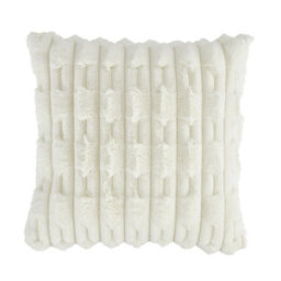 Bianca Fine Linens Bianca Carved Faux Fur Cushion Cream - thumbnail 4