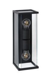 Lucide Claire Half Lantern Outdoor Twin Wall Light Anthracite - thumbnail 3