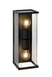 Lucide Claire Half Lantern Outdoor Twin Wall Light Anthracite - thumbnail 1