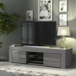 130Cm Tv Unit I Sideboard I Cabinet I Cupboard I Grey High Gloss Doors - thumbnail 3