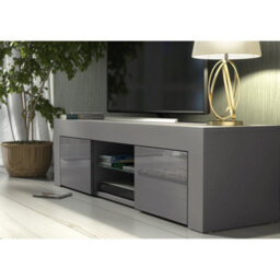 130Cm Tv Unit I Sideboard I Cabinet I Cupboard I Grey High Gloss Doors - thumbnail 6