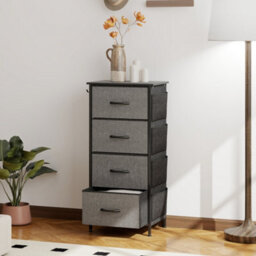 Wyld Haus Lolova Charcoal Grey Fabric And Metal 4-Drawer Storage Chest - Compact - thumbnail 2
