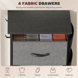 Wyld Haus Lolova Charcoal Grey Fabric And Metal 4-Drawer Storage Chest - Compact - thumbnail 4