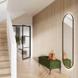 Wall!Supply Sample Wallsupply Ultralight Linari Ribbed Round Wood Effect Hd Printed 3D Slat Wall Panels Eps, Natural Light Oak - thumbnail 3